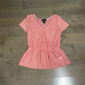 Mesh peplum top